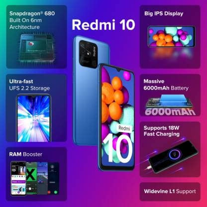 Redmi 10 Pacific Blue 4GB RAM 64GB Storage