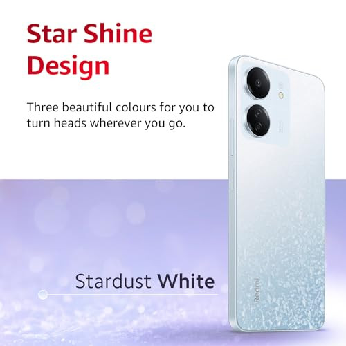 Redmi 13C Starfrost White 6GB RAM 128GB Storage Powered by 4G MediaTek Helio G85 90Hz Display 50MP AI Triple Camera