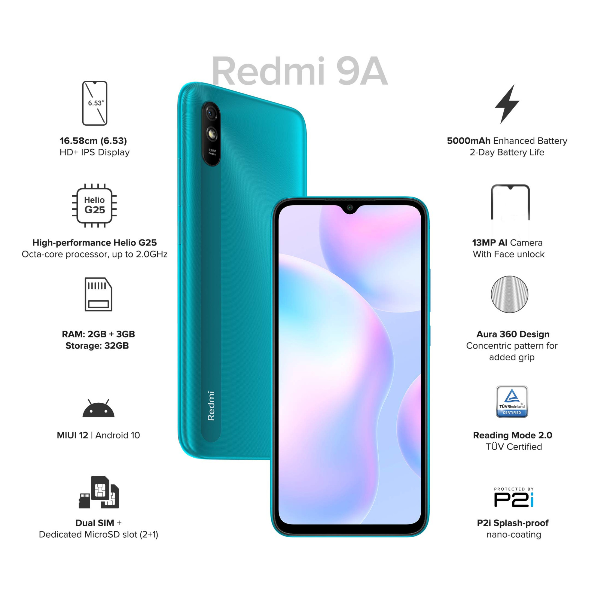 Redmi 9A Nature Green 2GB RAM 32GB Storage