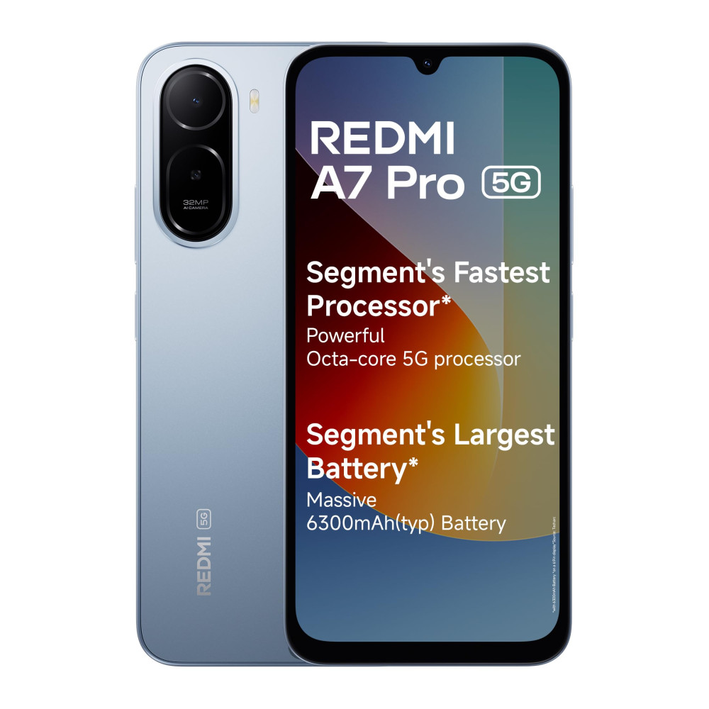 Image of REDMI A7 Pro 5G (Mist Blue, 4GB RAM,128GB Storage) | Segment's Fastest Processor | Segment's Largest Battery | Segment's Largest &amp; Smoothest 6.9in 120Hz Display