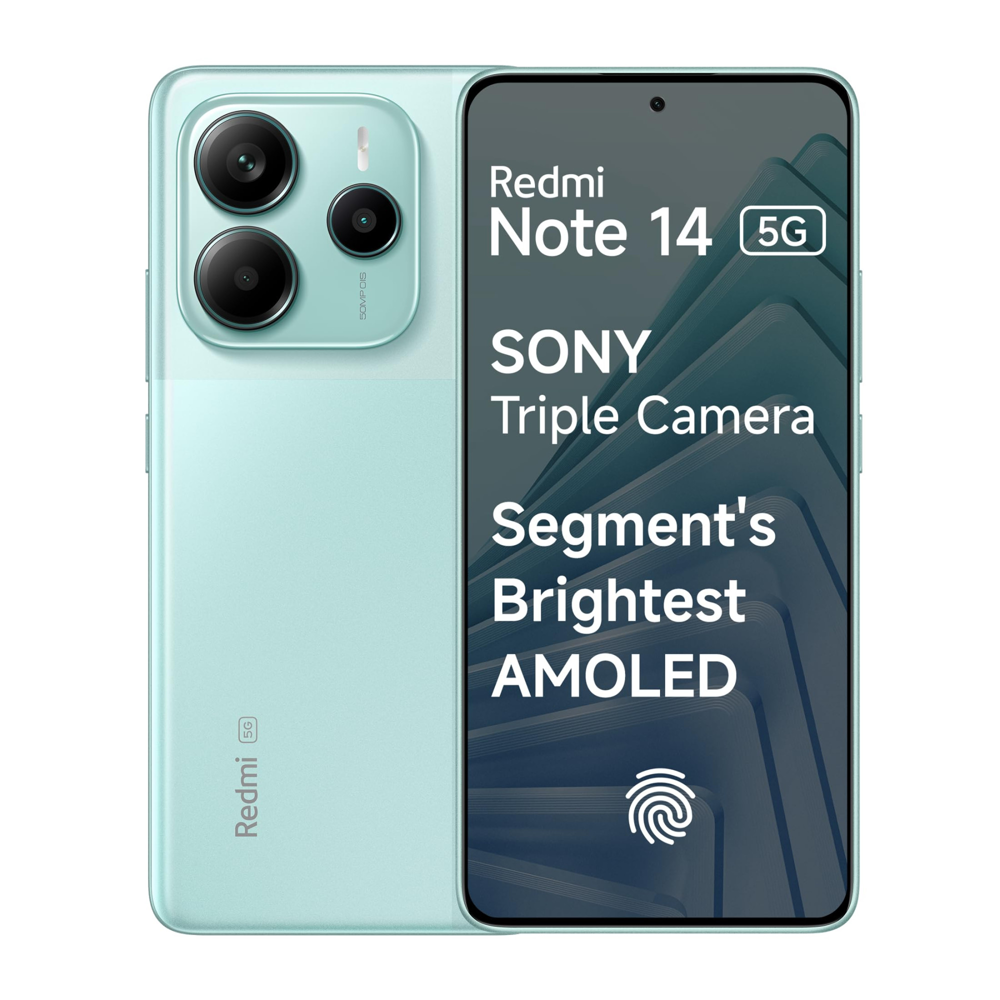 Redmi Note 14 5G Ivy Green 8GB RAM 128GB Storage Global Debut MTK Dimensity 7025 Ultra 2100 nits Segment Brightest 120Hz AMOLED 50MP Sony LYT 600 OISEIS Triple Camera