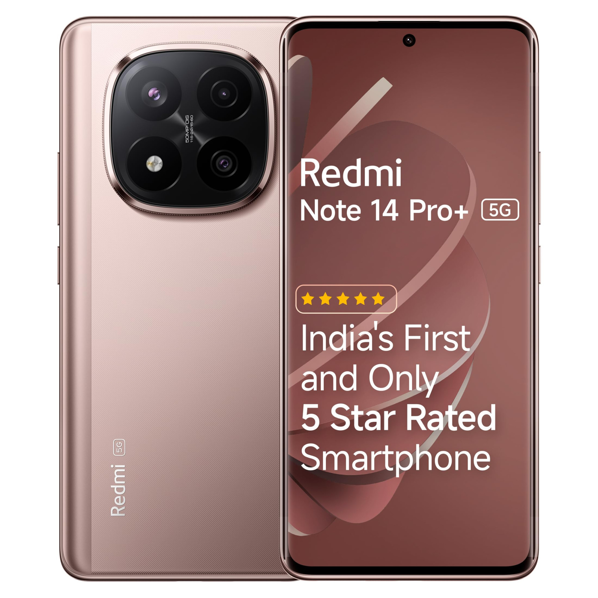 Redmi Note 14 Pro 5G Champagne Gold 8GB RAM 256GB Storage 50 MP Triple Camera with Telephoto Corning Gorilla Glass Victus 2 IP68 IP69 SD 7s Gen 3