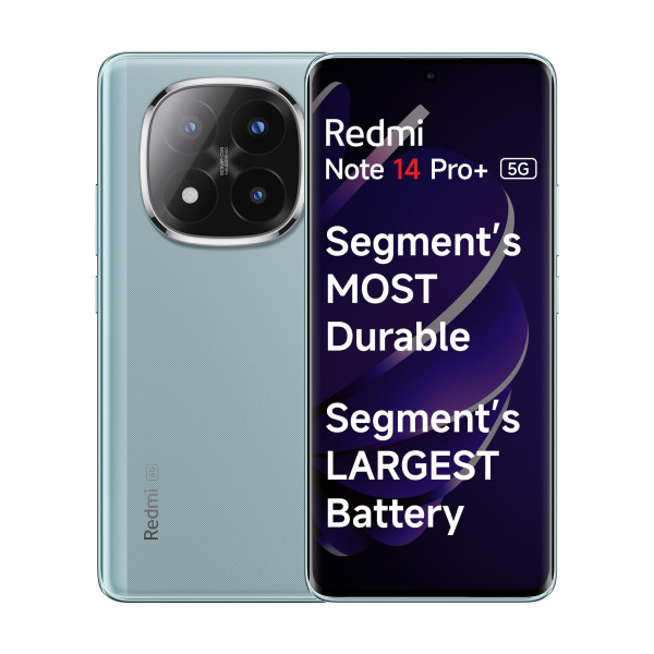 Image of Redmi Note 14 Pro+ 5G Spectre Blue 8GB RAM 256GB Storage| 50 MP Triple Camera with Telephoto | Corning Gorilla Glass Victus 2 | IP 68 | SD 7s Gen 3