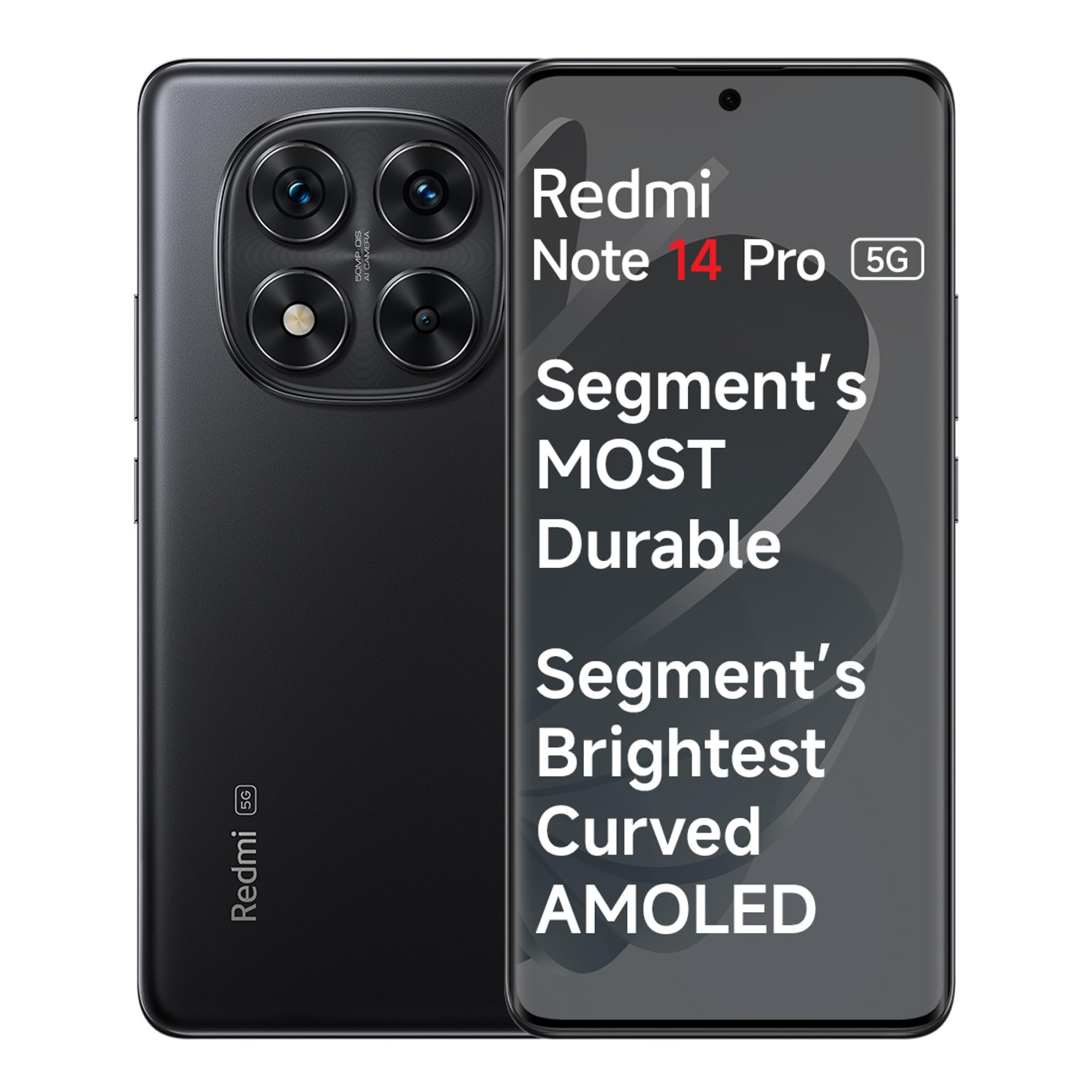Redmi Note 14 Pro 5G Titan Black 8GB RAM 256GB Storage50 MP Sony Camera SetupCorning Gorilla Glass Victus 2 15K 3D Curved AMOLED Mediatek Dimensity 7300- Ultra
