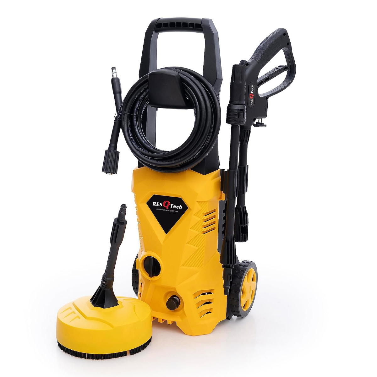 ResQTech PW-101 Advance 1700 Watt 135 Bar High Pressure Washer for Car Bike and Home - 2 Year Warranty - Patio Cleaner - Foam Cannon - 90 Degree Nozzle - 6m Hose Pipe 6 m Power Cord - Copper Winding - Premium Edition