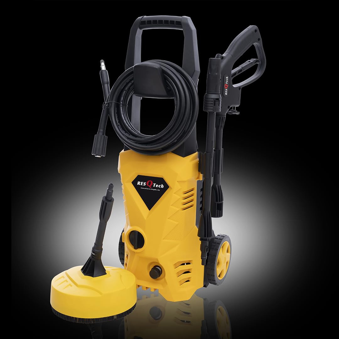 ResQTech PW-101 Advance 1700 Watt 135 Bar High Pressure Washer for Car Bike and Home - 2 Year Warranty - Patio Cleaner - Foam Cannon - 90 Degree Nozzle - 6m Hose Pipe 6 m Power Cord - Copper Winding - Premium Edition