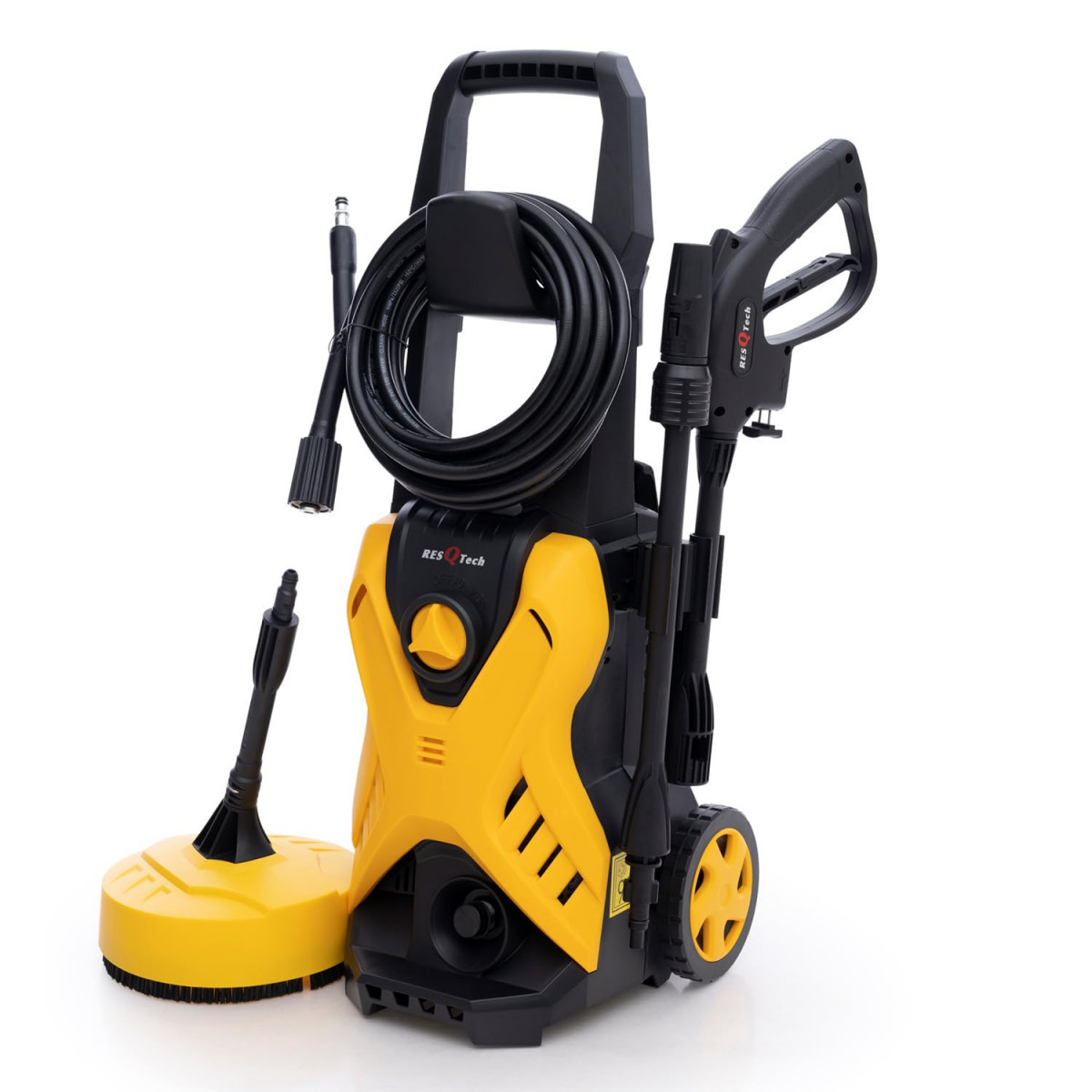ResQTech Pw-107 1900 Watt 150 Bar High Pressure Washer For Car Bike And Home - 2 Year Warranty - Patio Cleaner - Foam Cannon - 90 Degree Nozzle - Rotary Turbo Nozzle - 7 M Hose Pipe10 M Power Cord - Copper Winding - Premium Edition