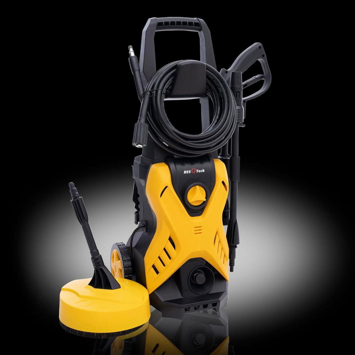 ResQTech Pw-107 1900 Watt 150 Bar High Pressure Washer For Car Bike And Home - 2 Year Warranty - Patio Cleaner - Foam Cannon - 90 Degree Nozzle - Rotary Turbo Nozzle - 7 M Hose Pipe10 M Power Cord - Copper Winding - Premium Edition