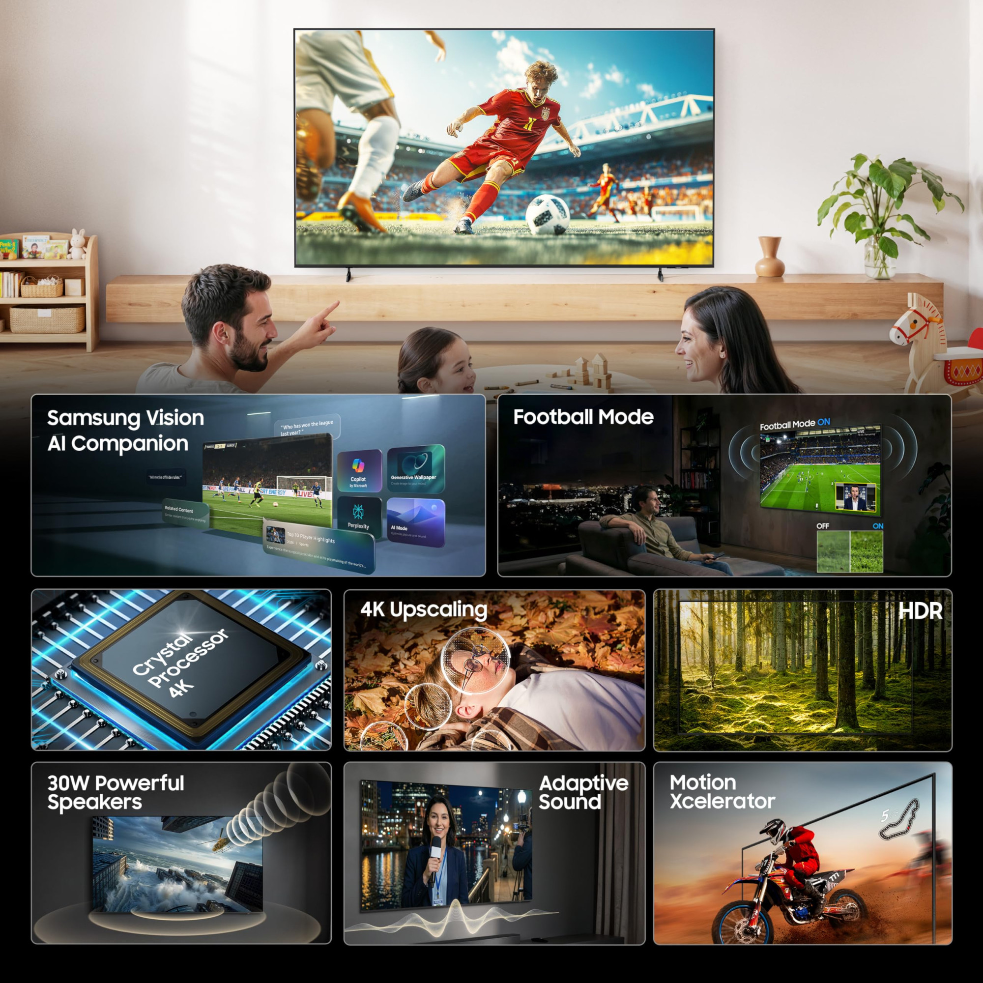 Samsung 43 inches Crystal UHD 4K Samsung Vision AI Smart TV UA43UE86AHULXL