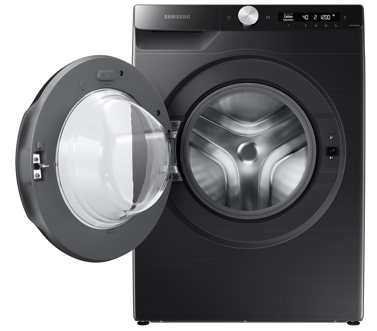 Samsung 7 Kg Fully-Automatic Front Loading Washing Machine with AI Control  SmartThings Connectivity WW70T502DAB1TLBlack Caviar Free 1 Year Extended warrant