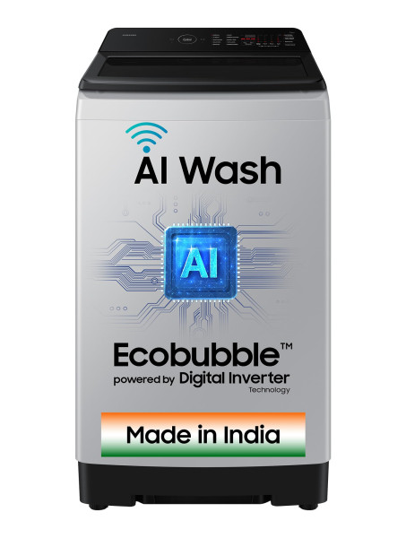Image of Samsung 8 Kg, 5 Star, AI Wash, AI Energy Mode, Wi-Fi, Ecobubble, AI VRT+, Super Speed, Soft Closing Door, Digital Inverter, Fully-Automatic Top Load Washing Machine (WA80F08S2LTL, Lavender Gray)