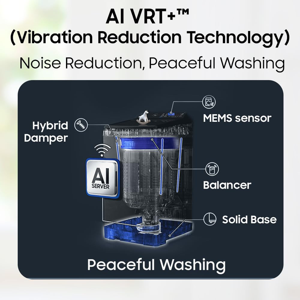 Samsung 8 Kg 5 Star AI Wash AI Energy Mode Wi-Fi Ecobubble AI VRT Super Speed Soft Closing Door Digital Inverter Fully-Automatic Top Load Washing Machine WA80F08S2LTL Lavender Gray