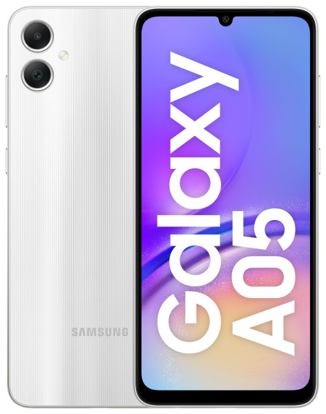 Image of Samsung Galaxy A05 (Silver, 4GB, 64GB Storage) | 50 MP Main Camera | Upto 8GB RAM with RAM Plus | MediaTek Helio G85 | 5000 mAh Battery