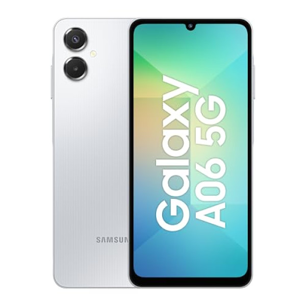 Image of Samsung Galaxy A06 5G (Gray, 4GB RAM, 64GB Storage)| True 5G with 12 5G Bands | 50MP Dual Camera | 4 Gen Updates | IP54 | Voice Focus