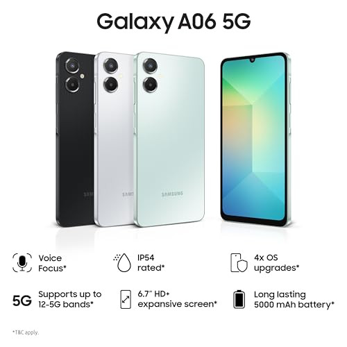 Samsung Galaxy A06 5G Gray 4GB RAM 64GB Storage True 5G with 12 5G Bands 50MP Dual Camera 4 Gen Updates IP54 Voice Focus
