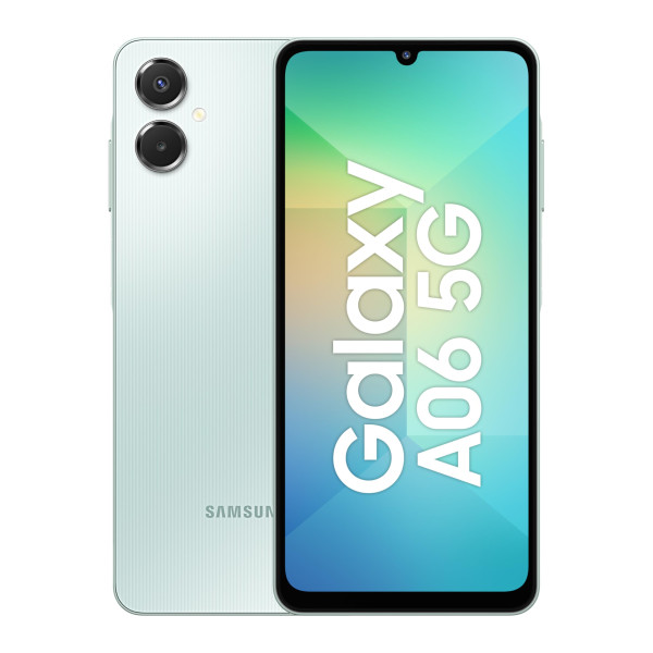 Image of Samsung Galaxy A06 5G (Light Green, 4GB RAM, 64GB Storage) | 50MP Dual Camera | 4 Gen OS Upgrades | IP54 Rating | Voice Focus
