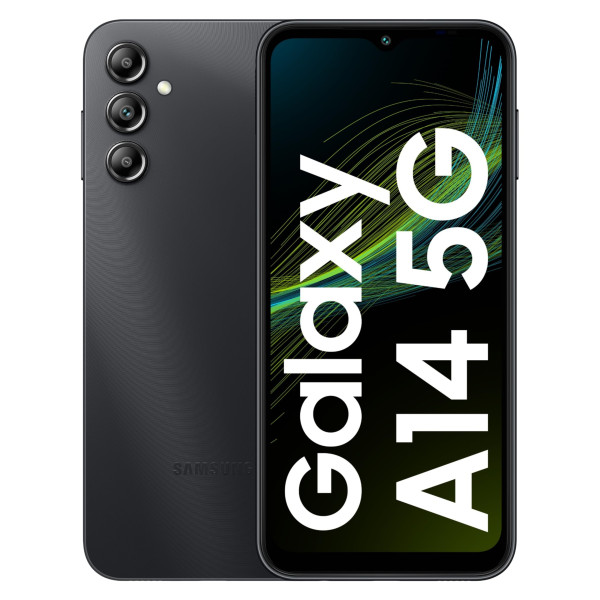 Image of Samsung Galaxy A14 5G (Black, 4GB, 64GB Storage) | Triple Rear Camera (50 MP Main) | Upto 8 GB RAM with RAM Plus | Without Charger