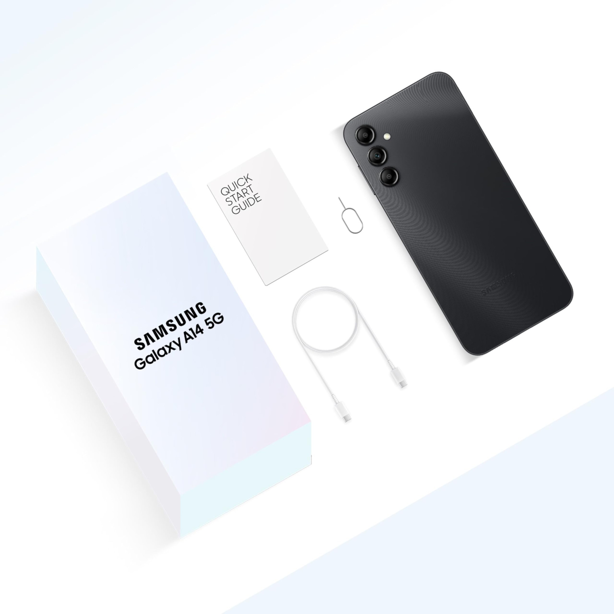 Samsung Galaxy A14 5G Black 4GB 64GB Storage Triple Rear Camera 50 MP Main Upto 8 GB RAM with RAM Plus Without Charger