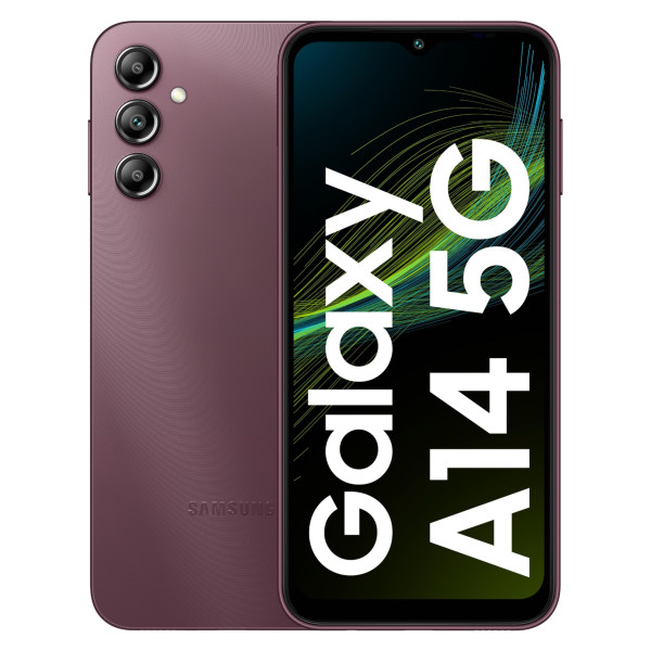 Image of Samsung Galaxy A14 5G (Dark Red, 6GB, 128GB Storage) | Triple Rear Camera (50 MP Main) | Upto 12 GB RAM with RAM Plus | Without Charger