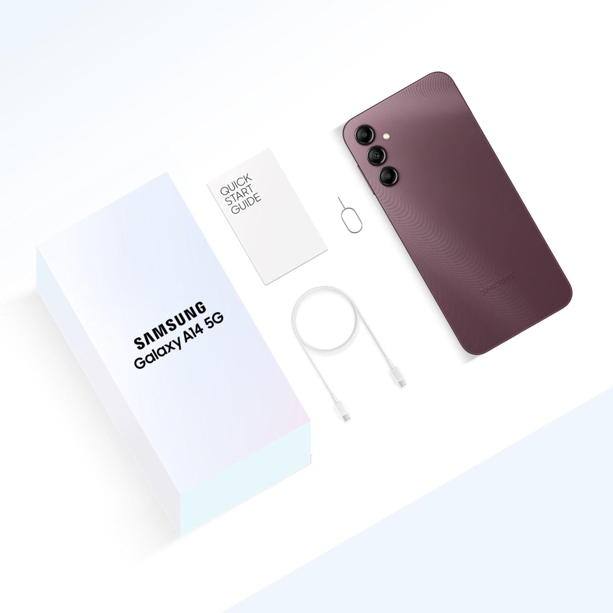 Samsung Galaxy A14 5G Dark Red 6GB 128GB Storage Triple Rear Camera 50 MP Main Upto 12 GB RAM with RAM Plus Without Charger