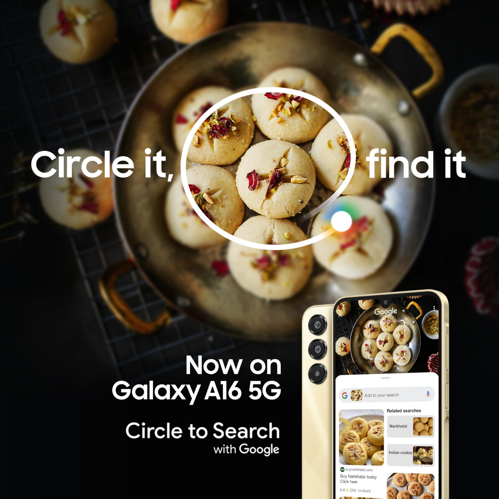 Samsung Galaxy A16 5G Gold 8GB RAM 256GB Storage Super AMOLED 50MP Triple Camera with Ultra Wide Lens 6 OS 6 Years Security Updates IP54 Tap Pay 5000mAh