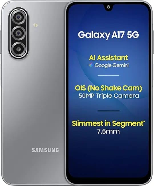 Samsung Galaxy A17 5G Gray 6GB RAM 128GB Storage  50 MP No Shake Camera  Gemini Live  Circle to Search  Super AMOLED  Corning Gorilla Glass Victus  75mm Sleek  AI