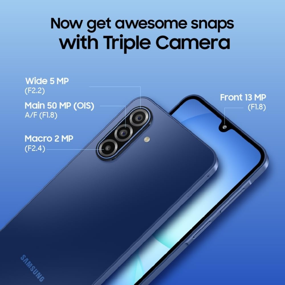 Samsung Galaxy A17 5G Gray 6GB RAM 128GB Storage 50 MP No Shake Camera Gemini Live Circle to Search Super AMOLED Corning Gorilla Glass Victus 75mm Sleek AI