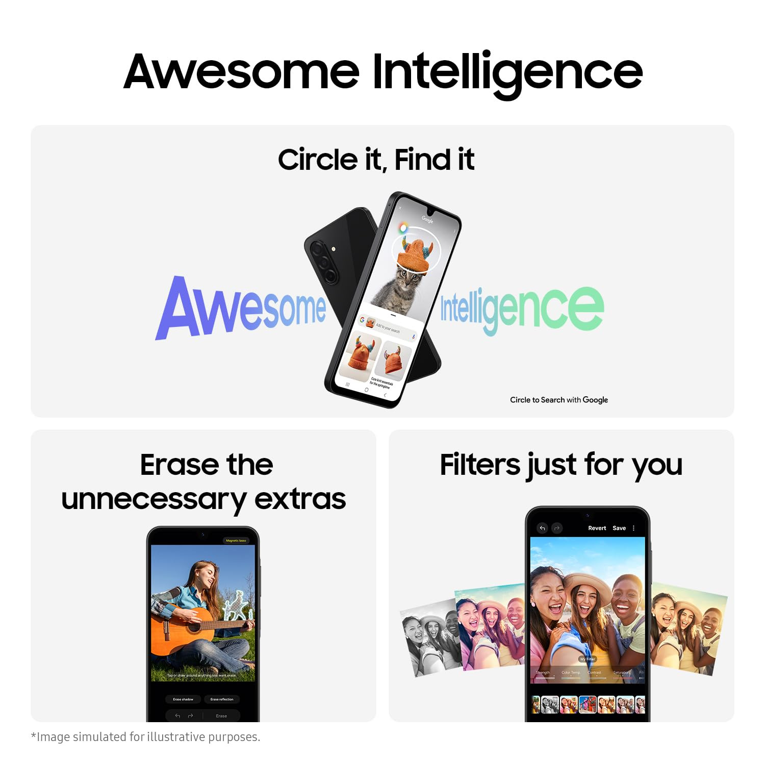 Samsung Galaxy A26 5G Awesome Black 8GB 128GB Awesome Intelligence AI Circle to Search Gemini Live FHD sAMOLED Display 50MP OIS Camera IP67 Rated