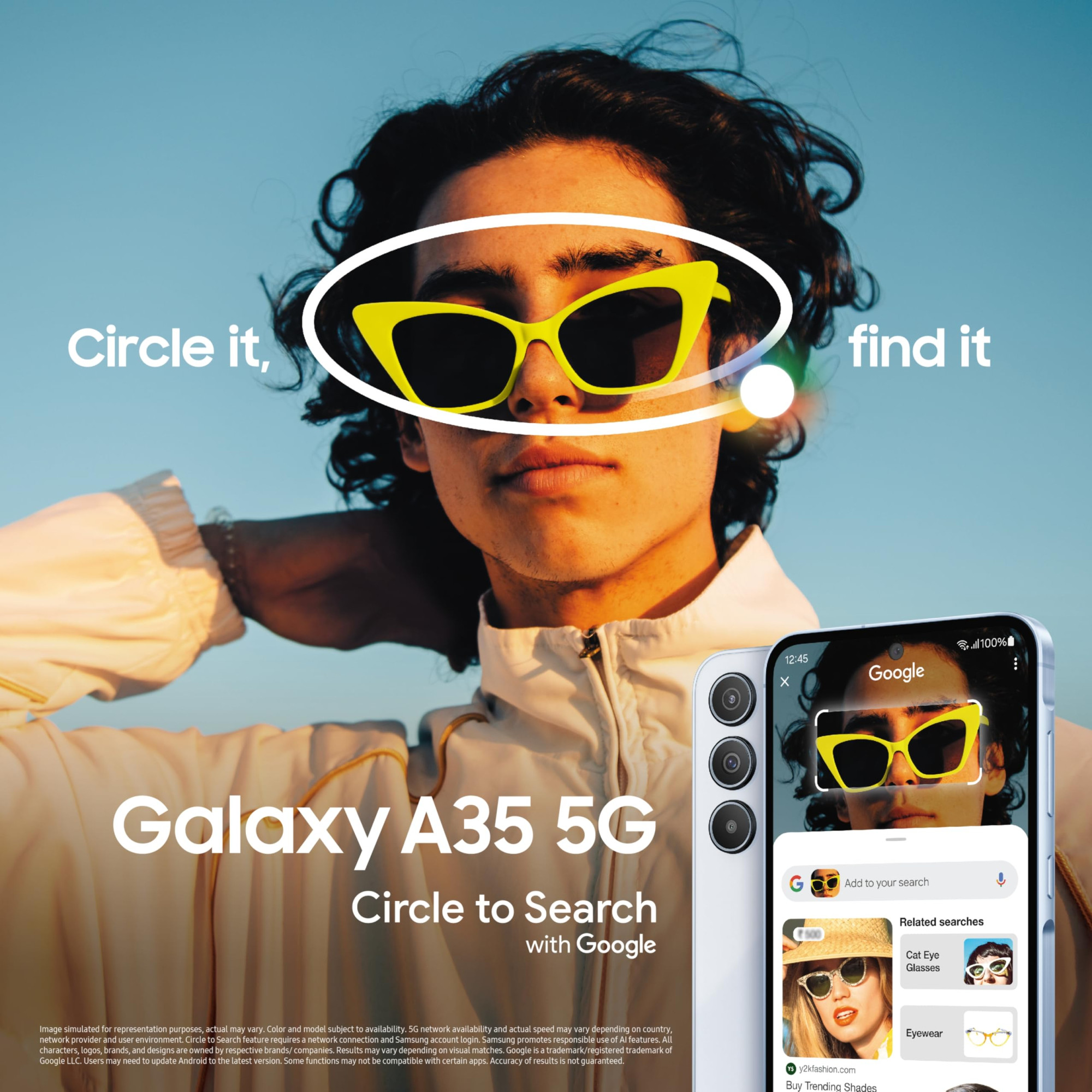 Samsung Galaxy A35 5G Awesome Iceblue 8GB RAM 128GB Storage  Premium Glass Back  50 MP Main Camera OIS  Nightography  IP67  Corning Gorilla Glass Victus  sAMOLED with Vision Booster