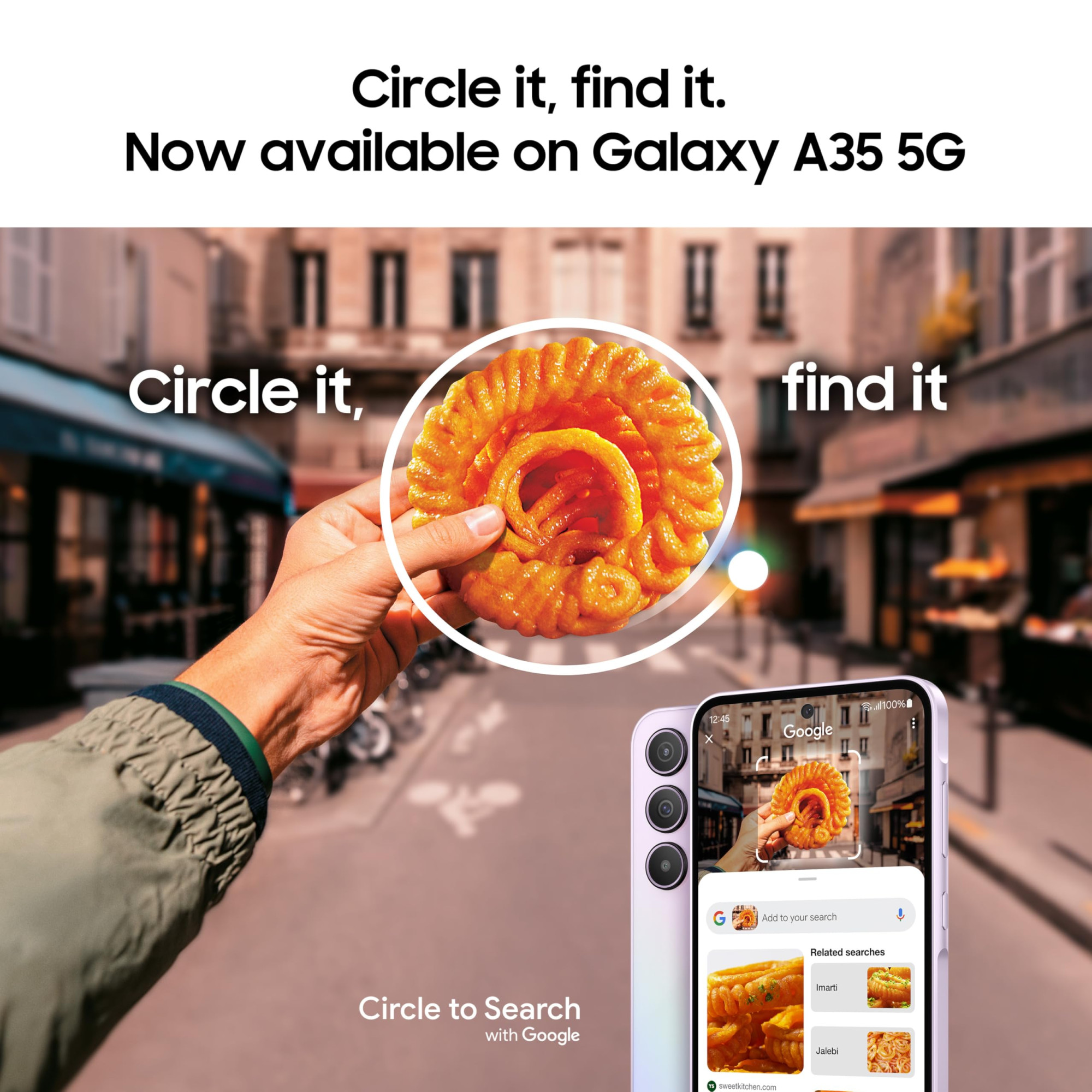 Samsung Galaxy A35 5G Awesome Lilac 8GB RAM 128GB Storage Premium Glass Back 50 MP Main Camera OIS Nightography IP67 Corning Gorilla Glass Victus sAMOLED with Vision Booster