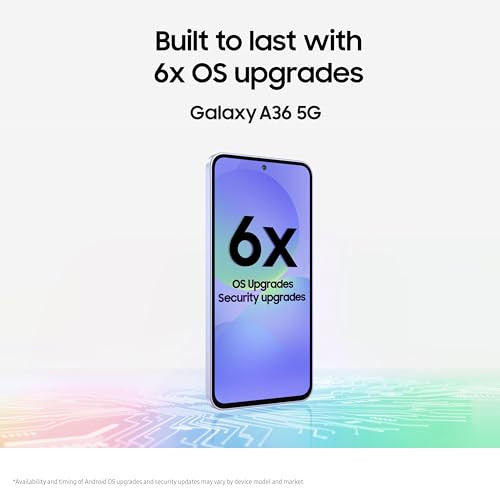 Samsung Galaxy A36 5G Awesome Lavender 8GB 128GB Awesome Intelligence Circle to Search Intelligent Editing Awesome 4nm Snapdragon Processor Flagship Grade Selfie Camera