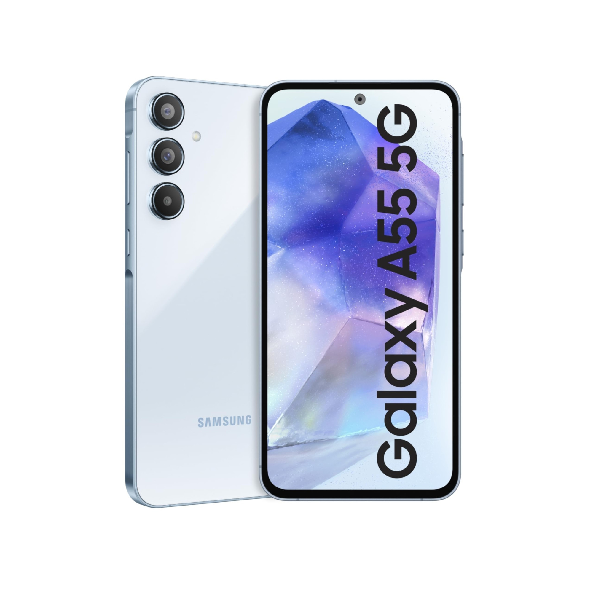 Samsung Galaxy A55 5G Awesome Iceblue 8GB RAM 128GB Storage AI Metal Frame 50 MP Main Camera OIS Super HDR Video Nightography IP67 Corning Gorilla Glass Victus sAMOLED Display