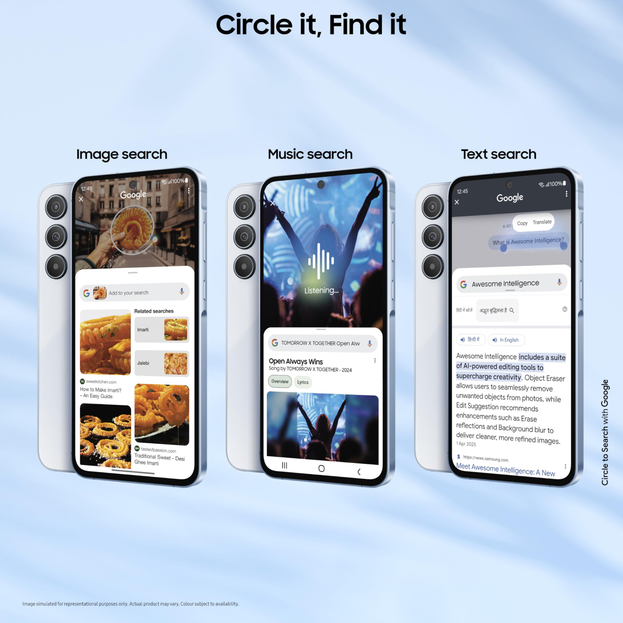 Samsung Galaxy A55 5G Awesome Iceblue 8GB RAM 128GB Storage AI Metal Frame 50 MP Main Camera OIS Super HDR Video Nightography IP67 Corning Gorilla Glass Victus sAMOLED Display