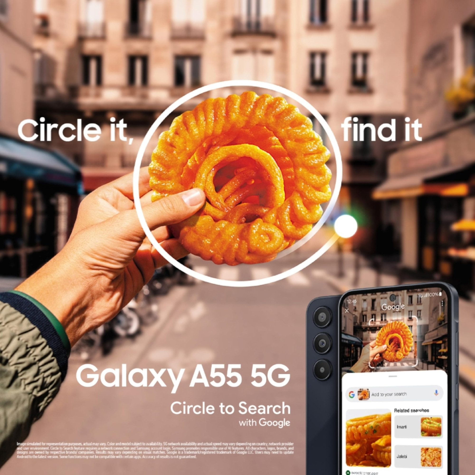 Samsung Galaxy A55 5G Awesome Navy 8GB RAM 256GB Storage AI Metal Frame 50 MP Main Camera OIS Super HDR Video Nightography IP67 Corning Gorilla Glass Victus sAMOLED Display