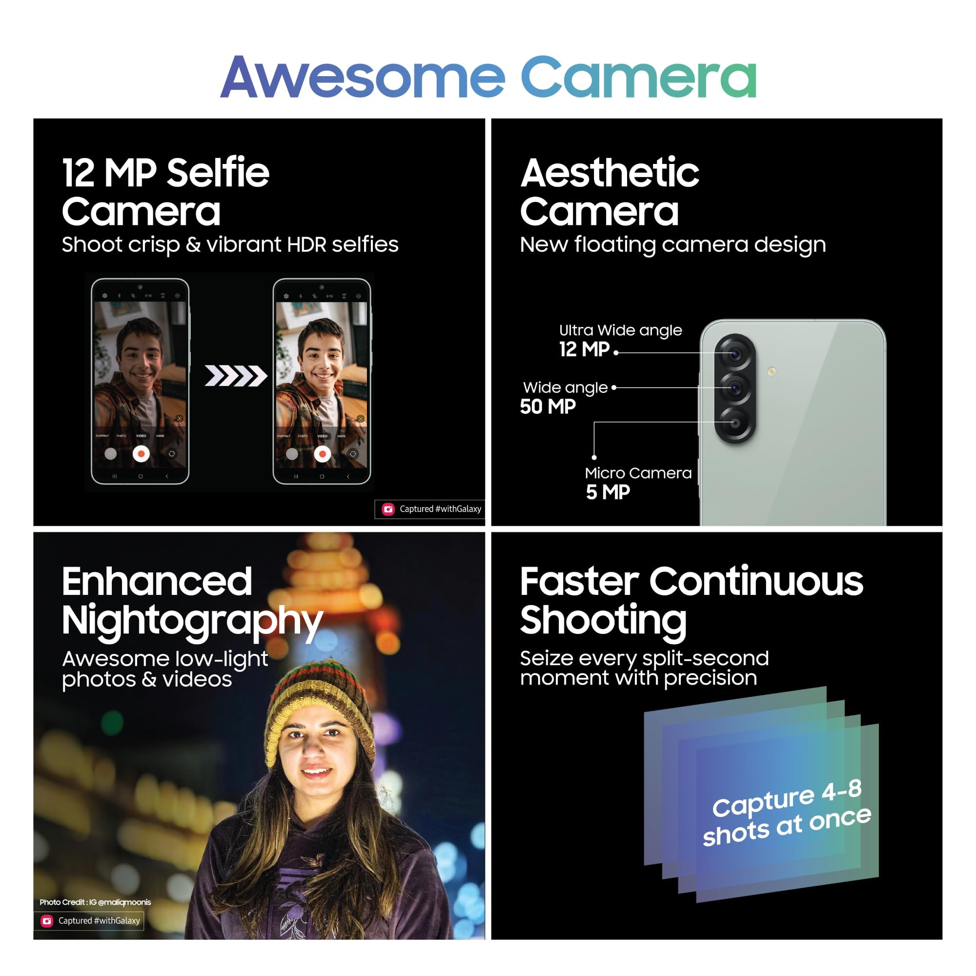 Samsung Galaxy A56 5G Awesome Olive 12GB 256GB Metal Frame Gemini Live Awesome Intelligence AI Circle to Search Instant Slo-Mo Auto-Trim Object Eraser Flagship Grade Camera