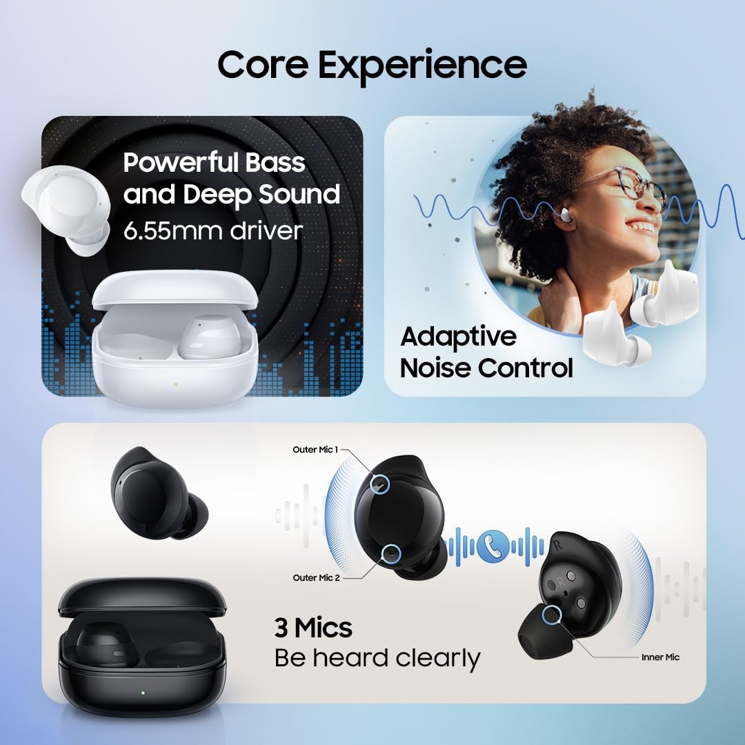 Samsung Galaxy Buds Core Black with Galaxy AI Powerful Active Noise Cancellation Enriched Bass IP54