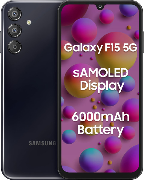 Image of Samsung Galaxy F15 5G (Ash Black, 6GB RAM, 128 GB Storage)