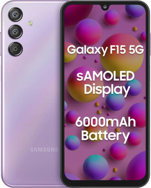 Image of Samsung Galaxy F15 5G (Groovy Violet, 4GB RAM, 128 GB Storage)