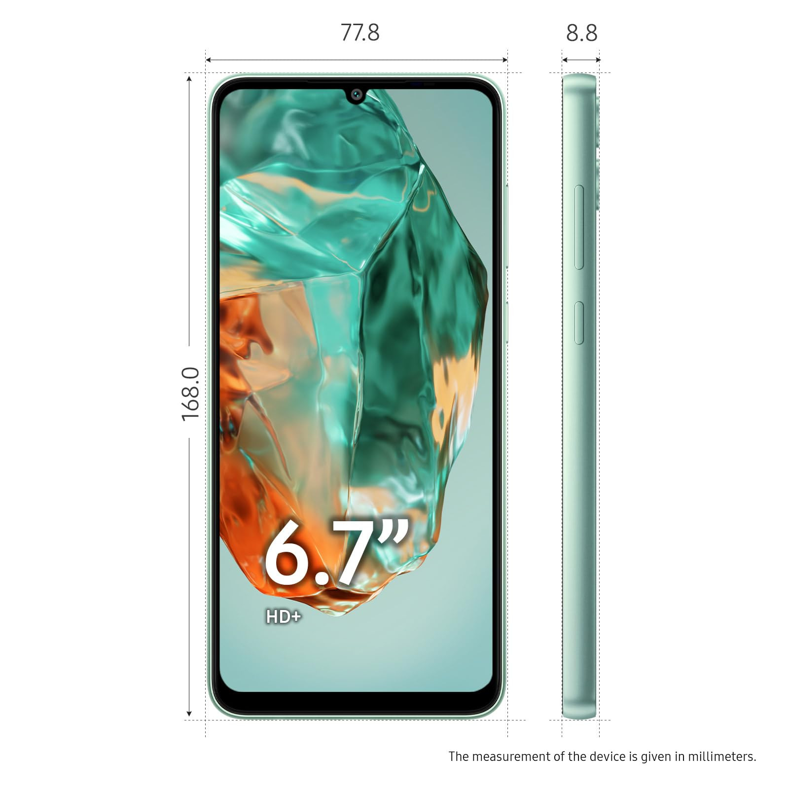 Samsung Galaxy M05 Mint Green 4GB RAM 64 GB Storage 50MP Dual Camera Bigger 67 HD Display 5000mAh Battery 25W Fast Charging 2 Gen OS Upgrade 4 Year Security Update Without Charger
