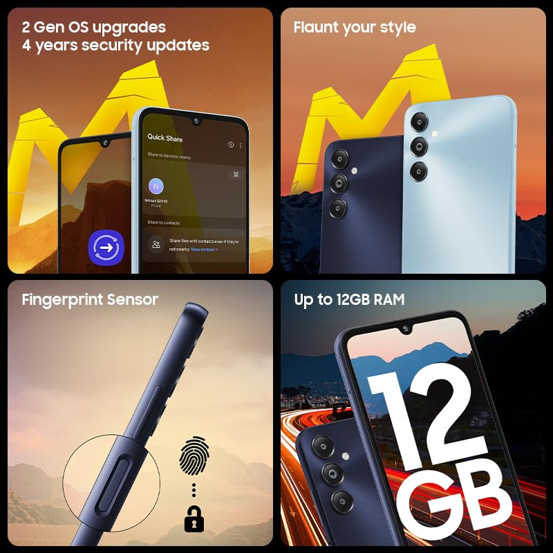 Samsung Galaxy M14 4G Sapphire Blue4GB64GB 50MP Triple Cam 5000mAh Battery Snapdragon 680 Processor 2 Gen OS Upgrade 4 Year Security Update 8GB RAM with RAM Plus Without Charger