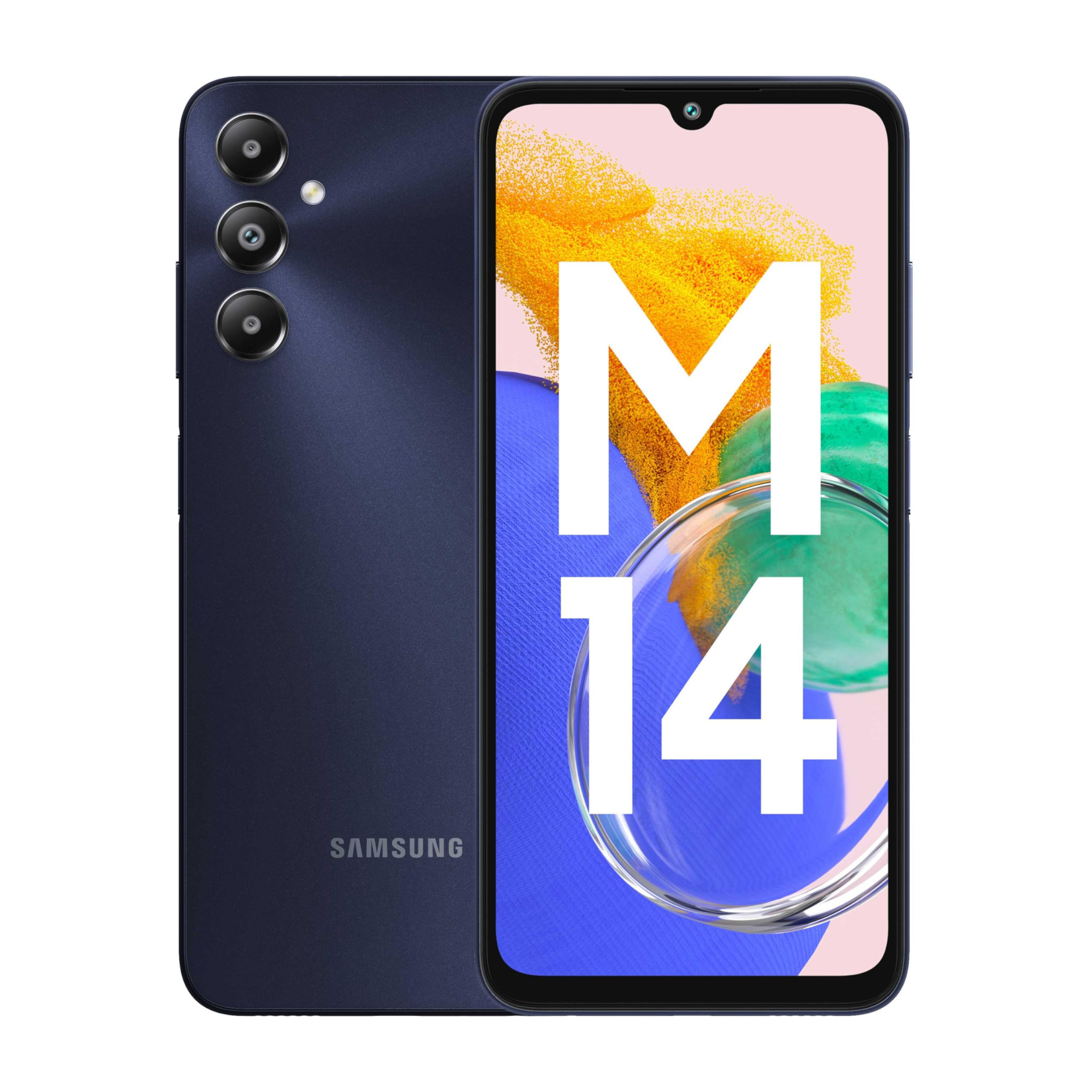 Samsung Galaxy M14 4G Sapphire Blue6GB128GB 50MP Triple Cam 5000mAh Battery Snapdragon 680 Processor 2 Gen OS Upgrade 4 Year Security Update 12GB RAM with RAM Plus Without Charger