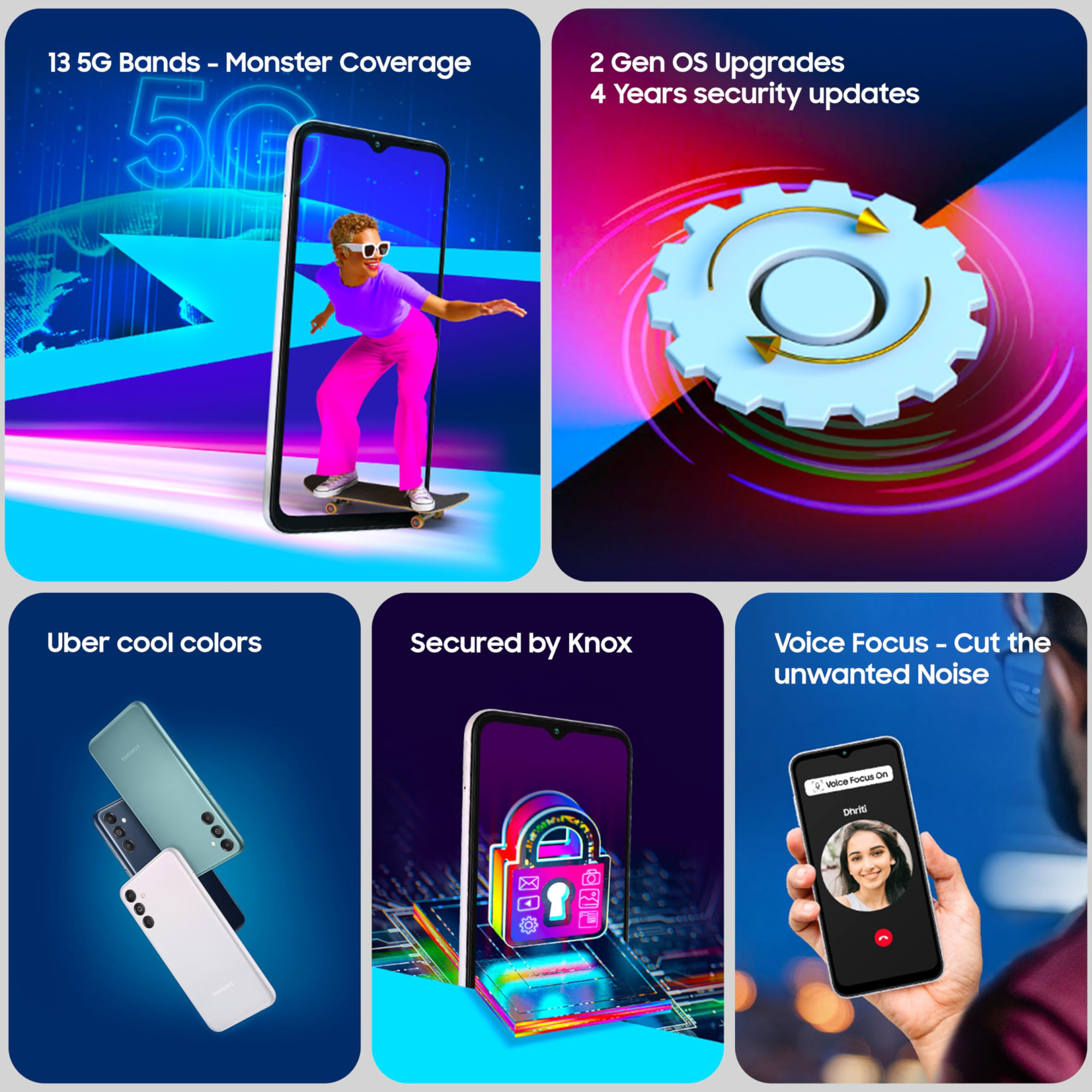Samsung Galaxy M14 5G Berry Blue4GB128GB Storage