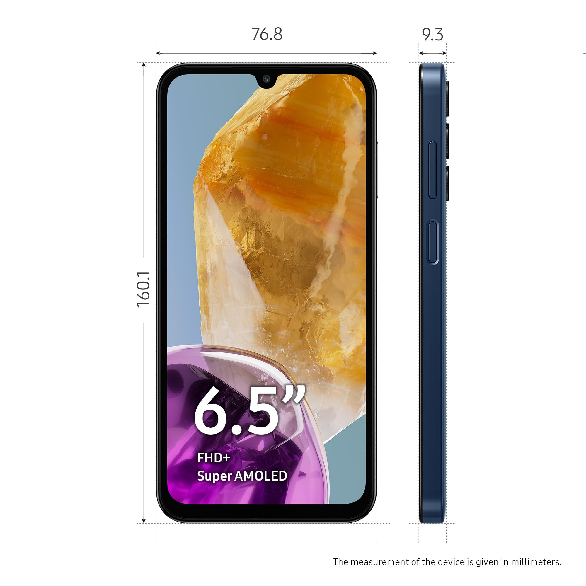 Samsung Galaxy M15 5G Blue Topaz4GB RAM128GB Storage 50MP Triple Cam 6000mAh Battery MediaTek Dimensity 6100 4 Gen OS Upgrade 5 Year Security Update Super AMOLED Display Without Charger