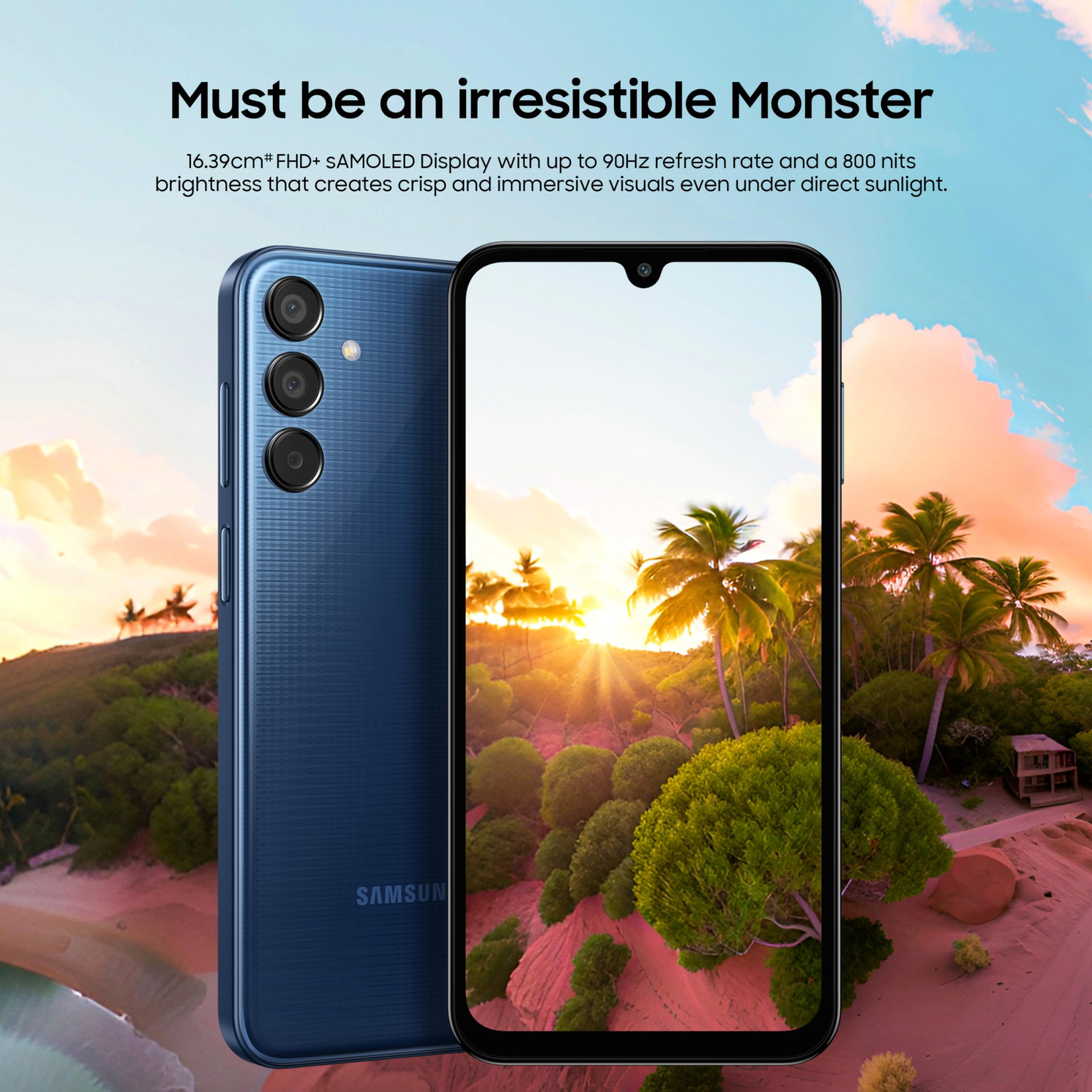 Samsung Galaxy M15 5G Celestial Blue6GB RAM128GB Storage 50MP Triple Cam 6000mAh BatteryMediaTek Dimensity 6100 4 Gen OS Upgrade 5 Year Security UpdateSuper AMOLED DisplayWithout Charger