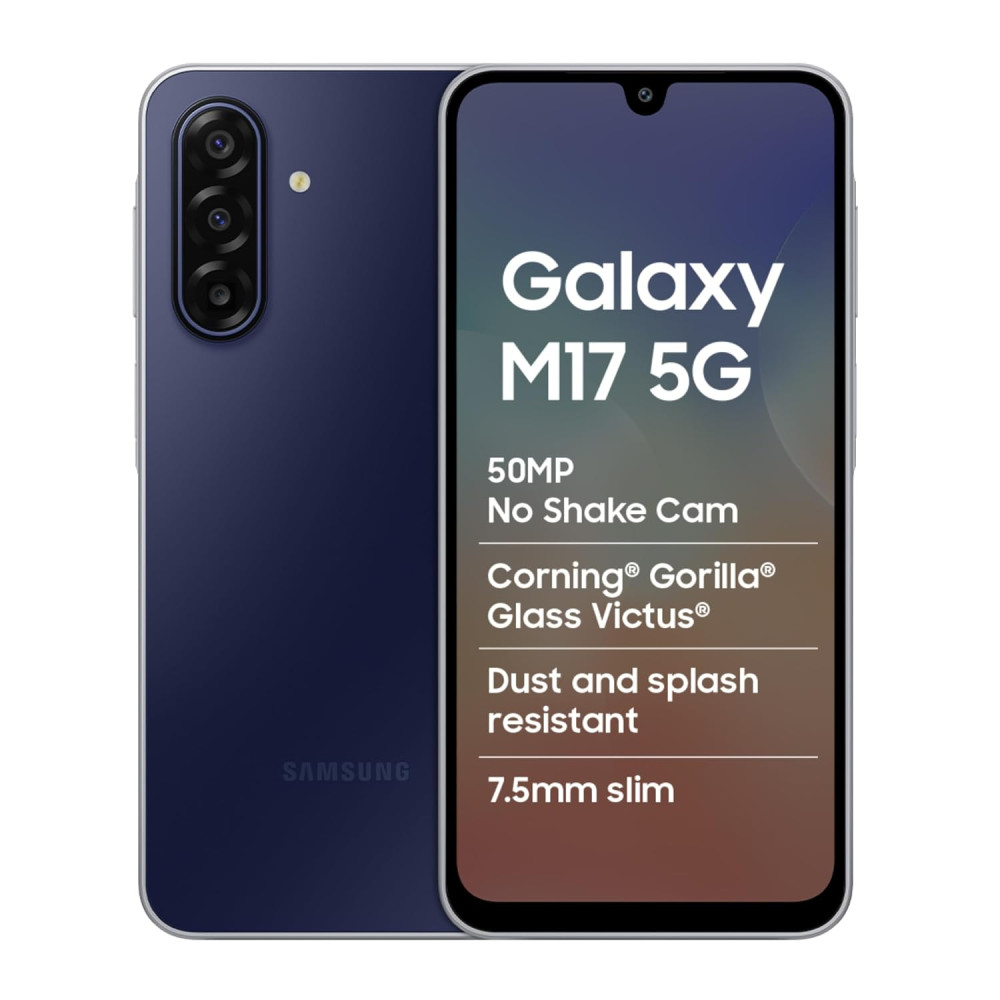 Image of Samsung Galaxy M17 5G Mobile (Sapphire Black, 4GB RAM, 128GB Storage)