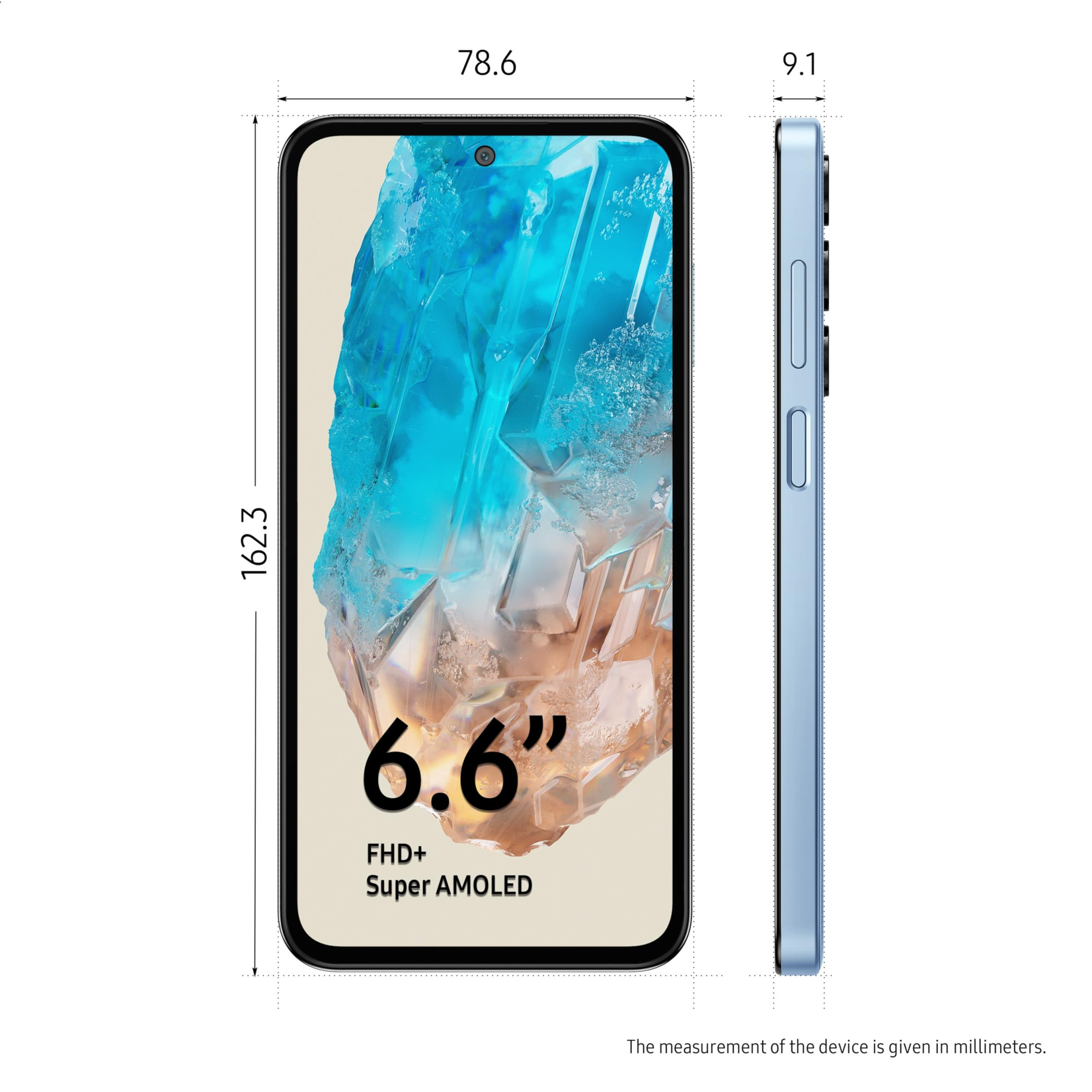 Samsung Galaxy M35 5G Daybreak Blue8GB RAM256GB Storage Corning Gorilla Glass Victus AnTuTu Score 595K Vapour Cooling Chamber 6000mAh Battery 120Hz Super AMOLED Display Without Charger