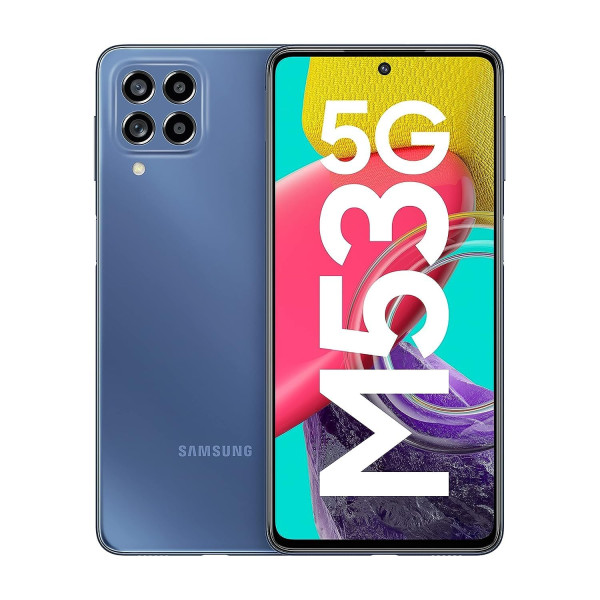 Image of Samsung Galaxy M53 5G (Deep Ocean Blue, 8GB, 128GB Storage) | 108MP | sAmoled+ 120Hz | 16GB RAM with RAM Plus | Without Charger