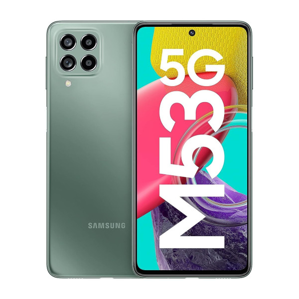 Image of Samsung Galaxy M53 5G (Mystique Green, 8GB, 128GB Storage) | 108MP | sAmoled+ 120Hz | 16GB RAM with RAM Plus | Without Charger