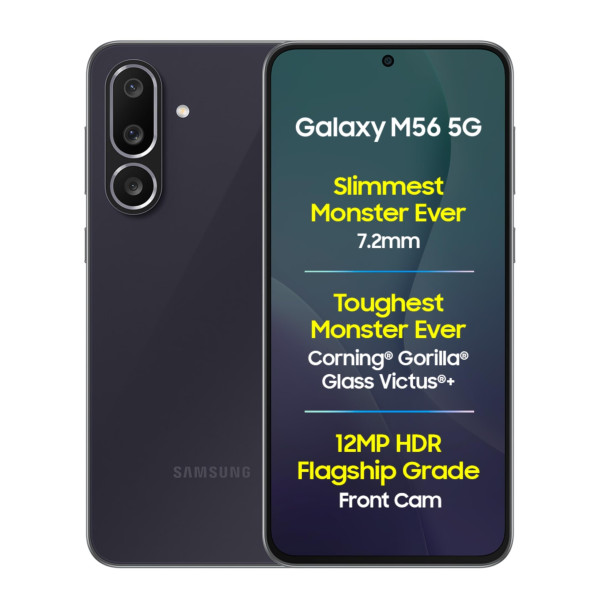 Image of Samsung Galaxy M56 5G (Black, 8 GB RAM, 128 GB Storage) | Slimmest Phone in The Segment | Gorilla Glass Victus+ | 10 Bit HDR Video | Enhanced Nightography | 4nm Processor | Vapor Cooling Chamber
