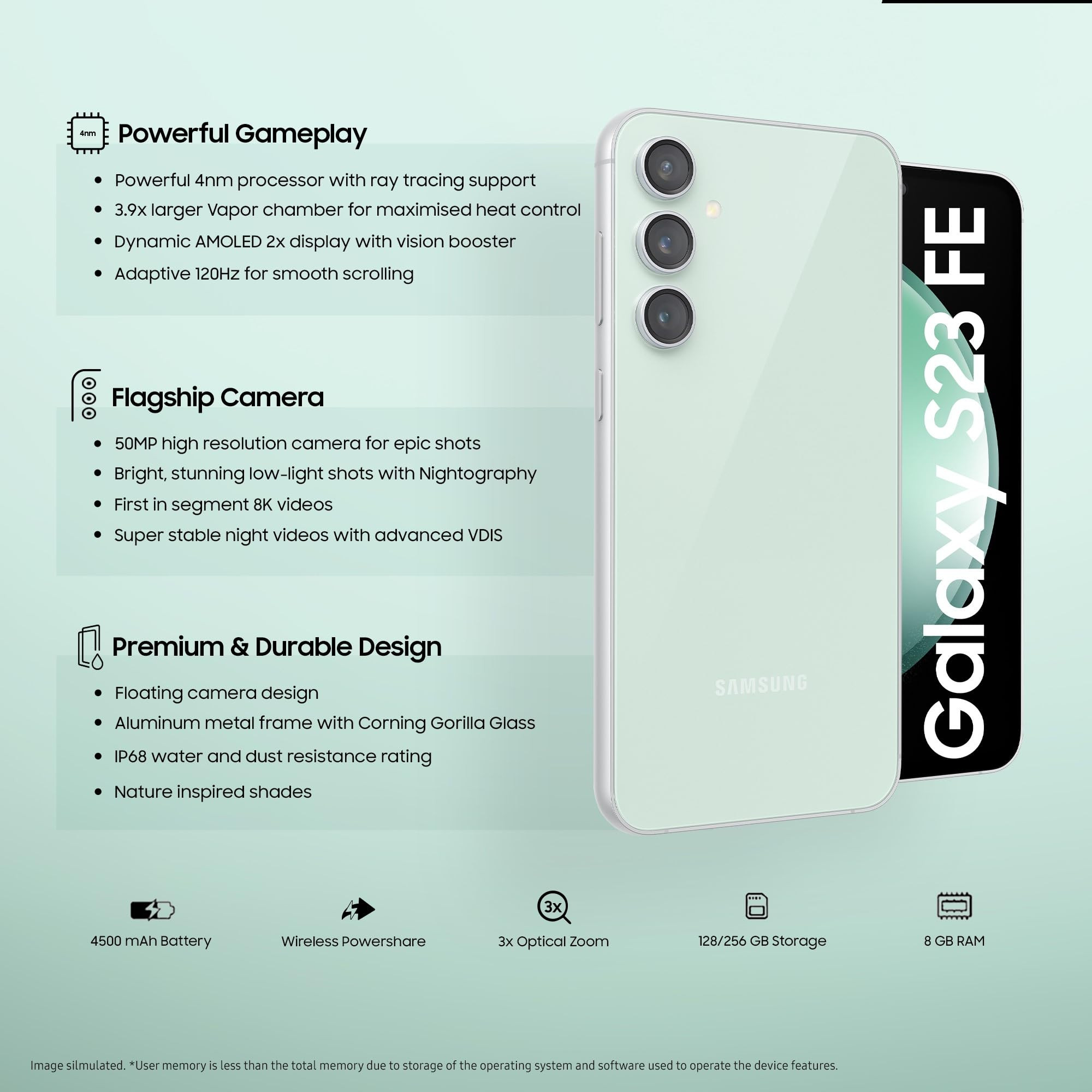 Samsung Galaxy S23 FE 5G Graphite 8GB 128GB Storage